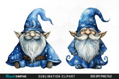 Magical Blue Gnome Sublimation PNG Clipart Product Image 1
