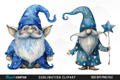 Magical Blue Gnome Sublimation PNG Clipart Product Image 1