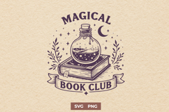 Magical Book Club SVG - Bookish PNG - Vintage Potion Cipart Product Image 1