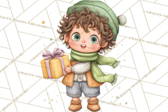 Christmas Eve Clipart, Santa &amp; Elf Digital Art PNG Product Image 2