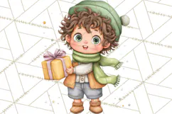 Christmas Eve Clipart, Santa & Elf Digital Art PNG Product Image 2
