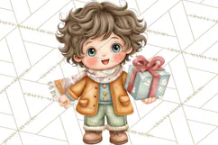 Christmas Eve Clipart, Santa & Elf Digital Art PNG Product Image 3