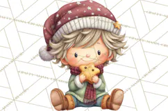 Christmas Eve Clipart, Santa & Elf Digital Art PNG Product Image 2