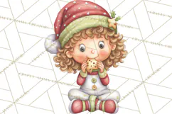 Christmas Eve Clipart, Santa & Elf Digital Art PNG Product Image 5