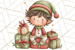 Christmas Eve Clipart, Santa &amp; Elf Digital Art PNG Product Image 3