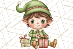 Christmas Eve Clipart, Santa &amp; Elf Digital Art PNG Product Image 5