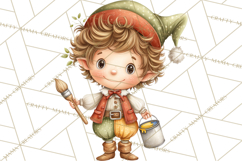 Christmas Eve Clipart, Santa &amp; Elf Digital Art PNG Product Image 2