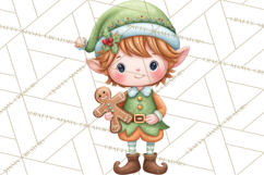 Christmas Eve Clipart, Santa &amp; Elf Digital Art PNG Product Image 3