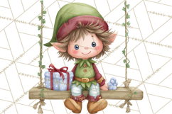 Christmas Eve Clipart, Santa &amp; Elf Digital Art PNG Product Image 2