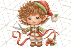 Christmas Eve Clipart, Santa &amp; Elf Digital Art PNG Product Image 2