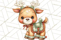 Christmas Eve Clipart, Santa & Elf Digital Art PNG Product Image 3
