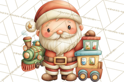 Christmas Eve Clipart, Santa &amp; Elf Digital Art PNG Product Image 3