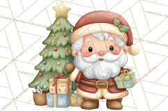 Christmas Eve Clipart, Santa &amp; Elf Digital Art PNG Product Image 5