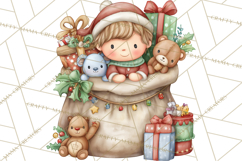 Christmas Eve Clipart, Santa &amp; Elf Digital Art PNG Product Image 5