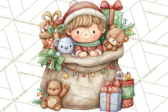 Christmas Eve Clipart, Santa & Elf Digital Art PNG Product Image 5
