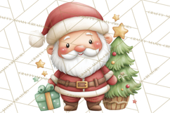 Christmas Eve Clipart, Santa &amp; Elf Digital Art PNG Product Image 3