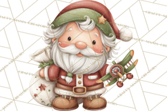 Christmas Eve Clipart, Santa &amp; Elf Digital Art PNG Product Image 5
