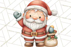 Christmas Eve Clipart, Santa & Elf Digital Art PNG Product Image 2