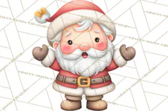 Christmas Eve Clipart, Santa & Elf Digital Art PNG Product Image 3