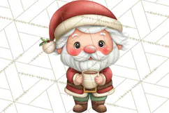 Christmas Eve Clipart, Santa & Elf Digital Art PNG Product Image 4
