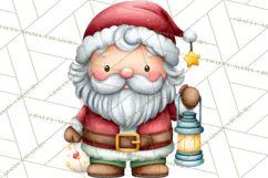 Christmas Eve Clipart, Santa & Elf Digital Art PNG Product Image 2