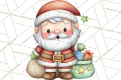 Christmas Eve Clipart, Santa & Elf Digital Art PNG Product Image 3
