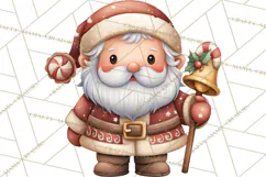 Christmas Eve Clipart, Santa & Elf Digital Art PNG Product Image 4
