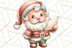 Christmas Eve Clipart, Santa & Elf Digital Art PNG Product Image 5