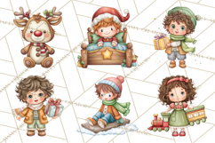 Christmas Eve Clipart, Santa &amp; Elf Digital Art PNG Product Image 9