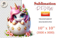 Discover this whimsical cute unicorn clipart nestled in a beautifully decorated egg, perfect for adding magic to your designs. Ideal for greeting cards, invitations, and more. High-resolution PNG with transparent background. Download now!