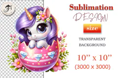Discover this whimsical cute unicorn clipart nestled in a beautifully decorated egg, perfect for adding magic to your designs. Ideal for greeting cards, invitations, and more. High-resolution PNG with transparent background. Download now!