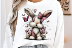 Magical Easter Bunny With Butterflies Clipart Product Image 2