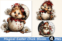 Magical Easter Chick Bloom Clipart Product Image 1