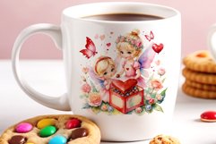 Discover enchanting watercolor clipart featuring a magical fairy surrounded by hearts and flowers, perfect for expressing love on Valentine&#039;s Day, adding charm to birthdays, or creating unique sublimation designs. Bring your creative projects to life with