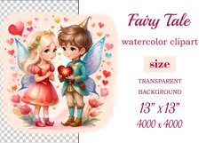 Discover enchanting watercolor clipart featuring a magical fairy surrounded by hearts and flowers, perfect for expressing love on Valentine&#039;s Day, adding charm to birthdays, or creating unique sublimation designs. Bring your creative projects to life with