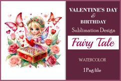 Discover enchanting watercolor clipart featuring a magical fairy surrounded by hearts and flowers, perfect for expressing love on Valentine&#039;s Day, adding charm to birthdays, or creating unique sublimation designs. Bring your creative projects to life with