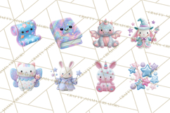 Magical Fantasy Animal Clipart PNG Cute Kawaii Product Image 3