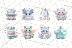 Magical Fantasy Animal Clipart PNG Cute Kawaii Product Image 2