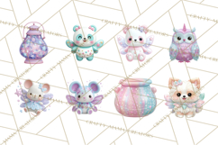 Magical Fantasy Animal Clipart PNG Cute Kawaii Product Image 6