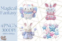 Magical Fantasy Animal Clipart PNG Cute Kawaii Product Image 1