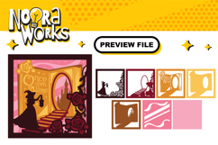 Magical Girl Walking into a Book: Cricut SVG File Product Image 2