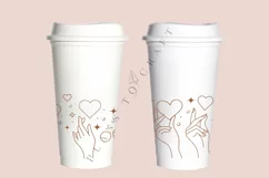 magical hand heart starbucks 16oz hot cup wrap svg presized template for tumbler grande suitable for cricut and silhouette