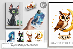 Magical Midnight Celebration Digital Paper Product Image 1