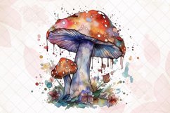 Magical Mushroom Watercolor Sublimation Clipart Product Image 4