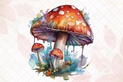 Magical Mushroom Watercolor Sublimation Clipart Product Image 3