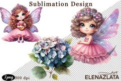 Magical Nature Playful Fairy and Flowers clipart Product Image 1
