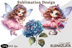Magical Nature Playful Fairy and Flowers clipart Product Image 1