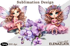 Magical Nature Playful Fairy and Flowers clipart Product Image 1