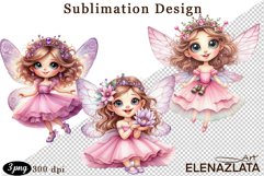 Magical Nature Playful Fairy and Flowers clipart Product Image 1
