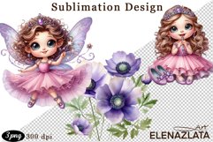 Magical Nature Playful Fairy and Flowers clipart Product Image 1